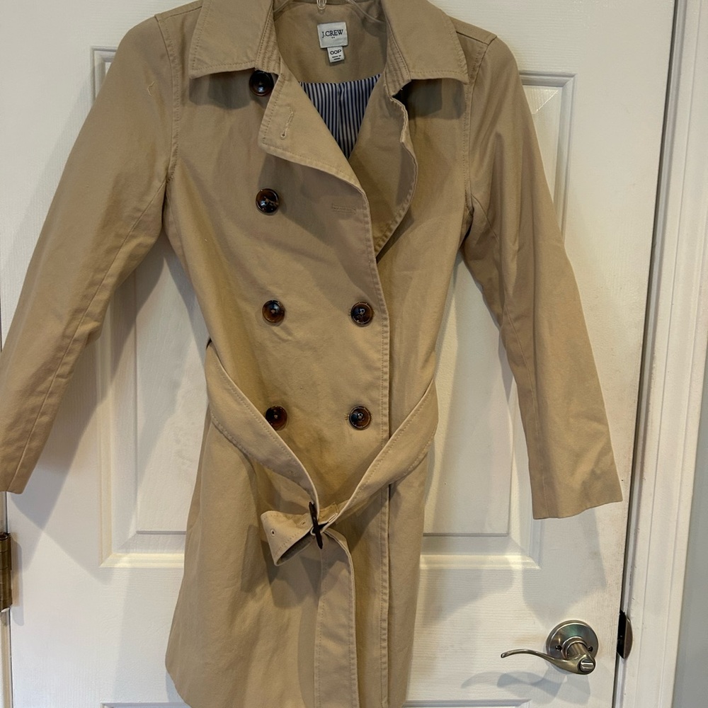 J. Crew Tan Trench Coat Classic Style